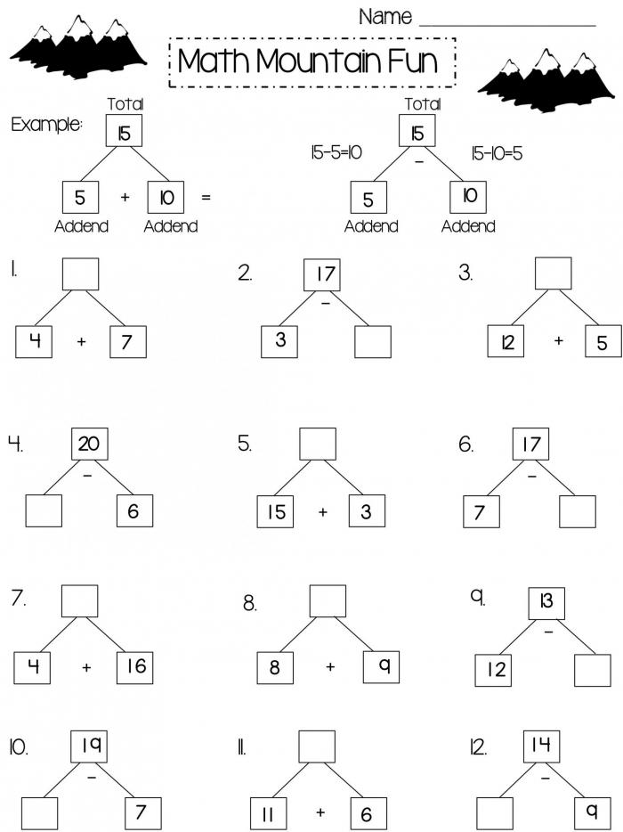 Worksheets  Free Math Worksheets First Grade Subtraction Single