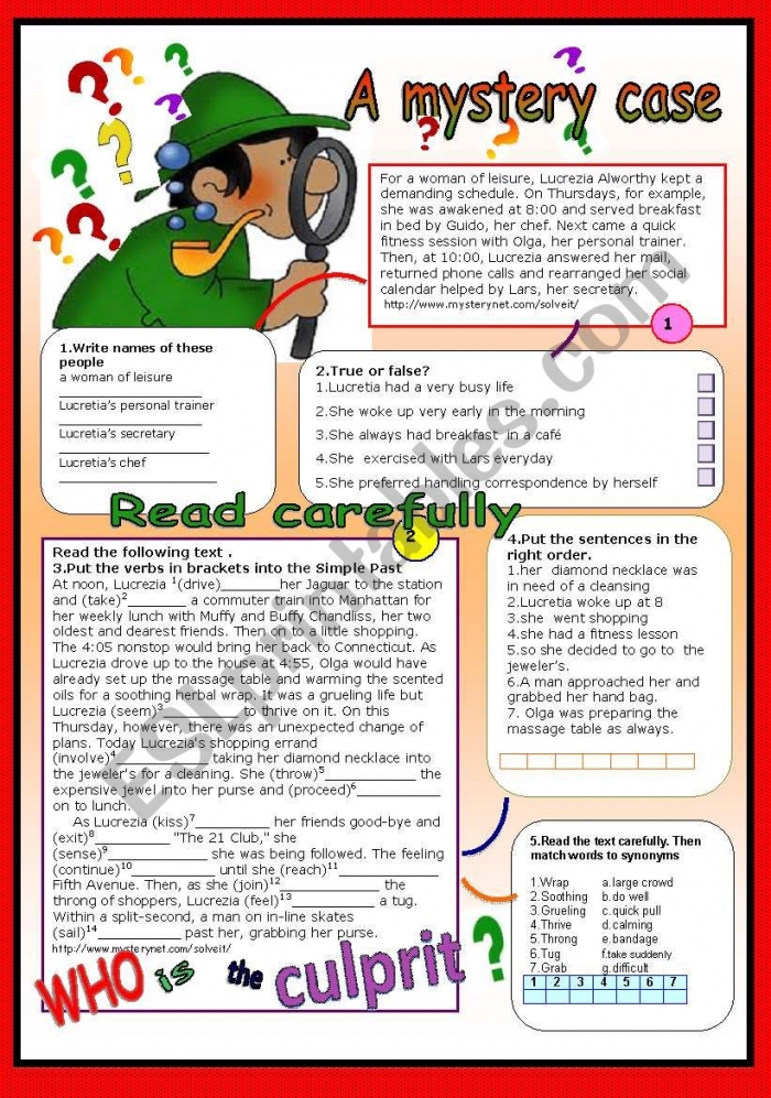 Complete The Mystery Worksheets 99Worksheets