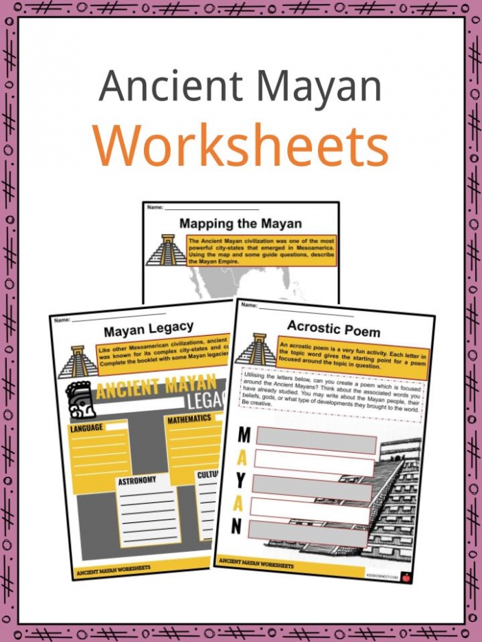 Ancient Mayan Facts  Worksheets  Origins   History For Kids