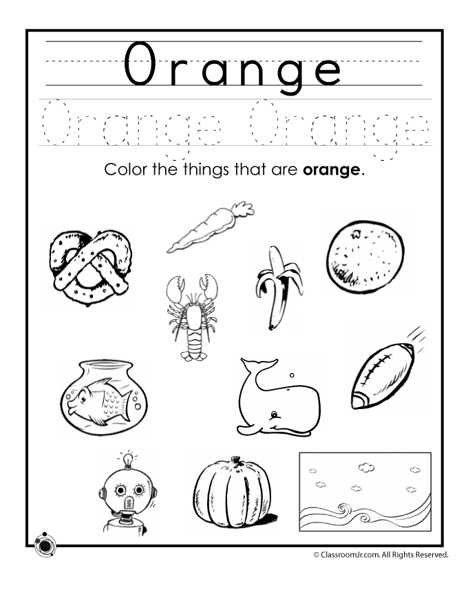 Color Orange Worksheet