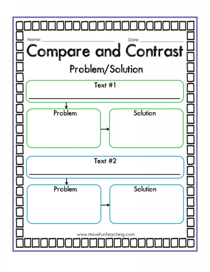 Compare And Contrast Problem And Solution Graphic Organizer