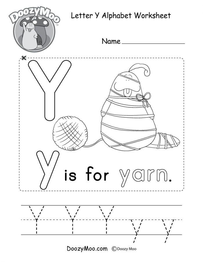 Cute Uppercase Letter Y Coloring Page Free Printable
