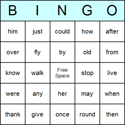 Dolch St Grade Sight Words Bingo Cards