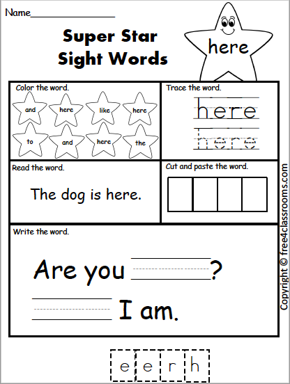 Write The Sight Words Here Worksheets 99Worksheets