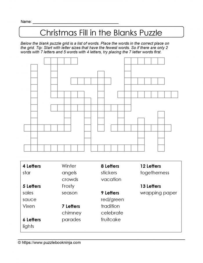 Freebie Puzzles To Print Download Christmas Theme Puzzle