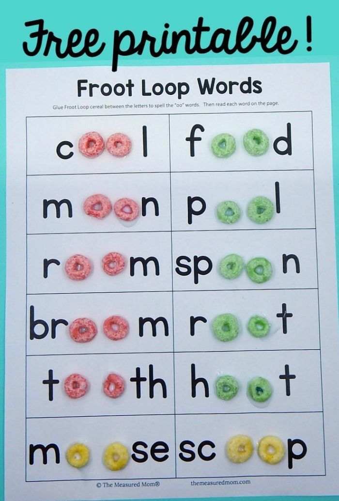 Froot Loop Worksheet For Oo Words