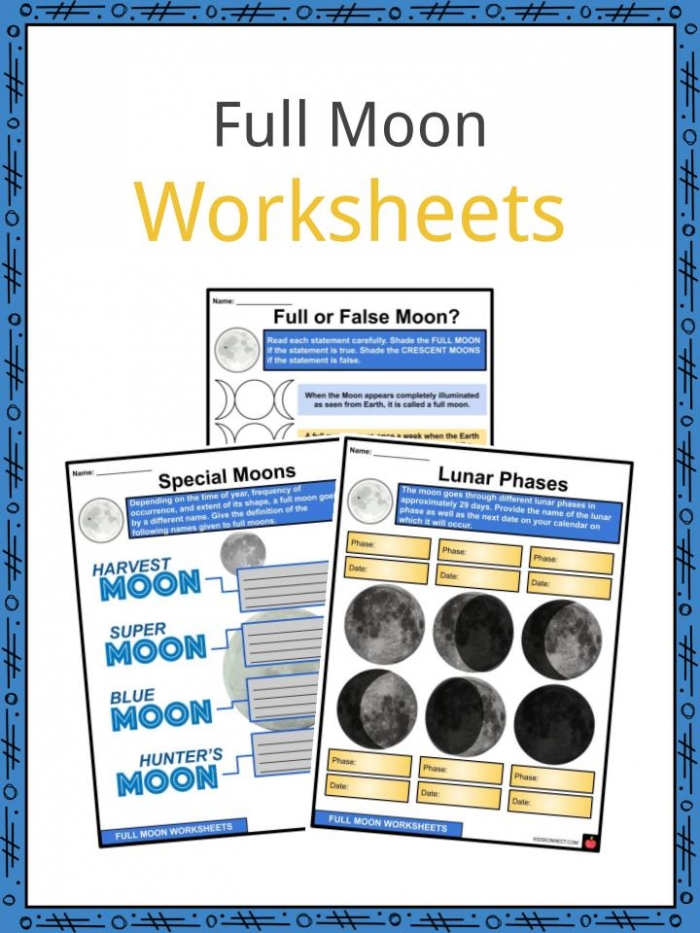 Full Moon Facts  Worksheets   Characteristics For Kids
