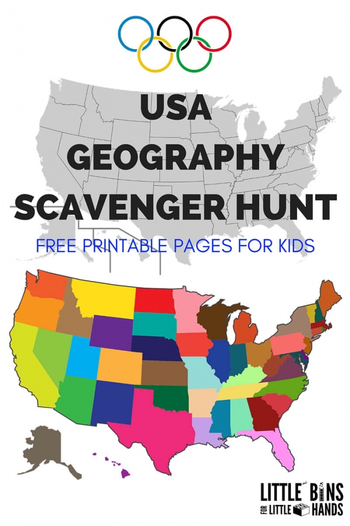 Geography Scavenger Hunt United States Activity