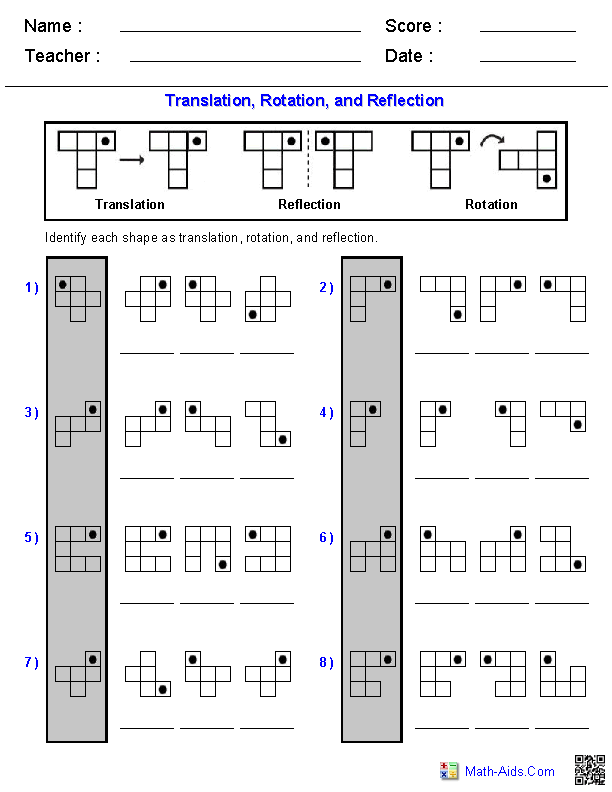 Geometry Worksheets