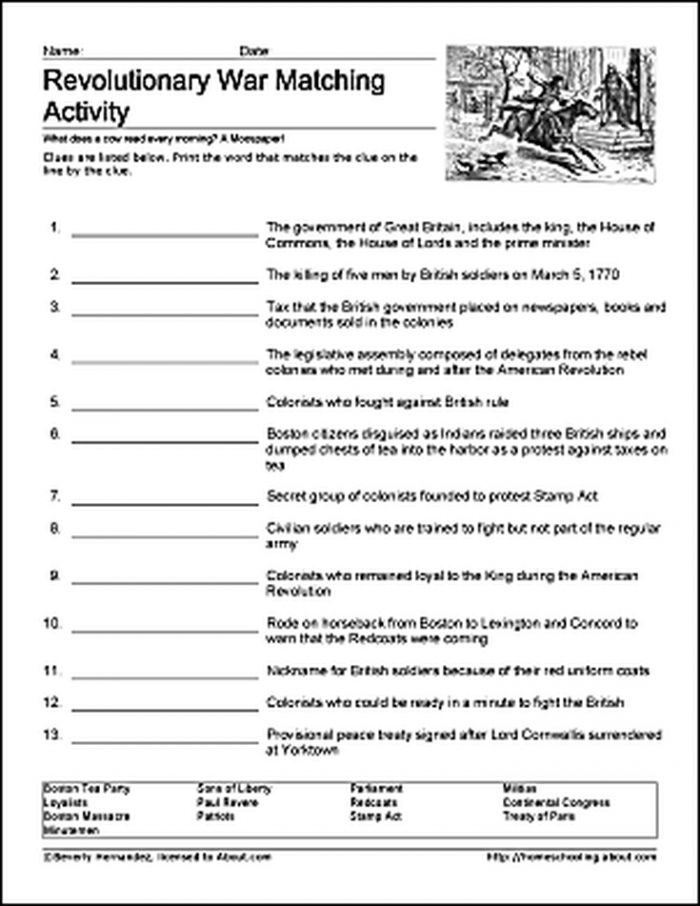 Learn About The Revolutionary War With Free Printables