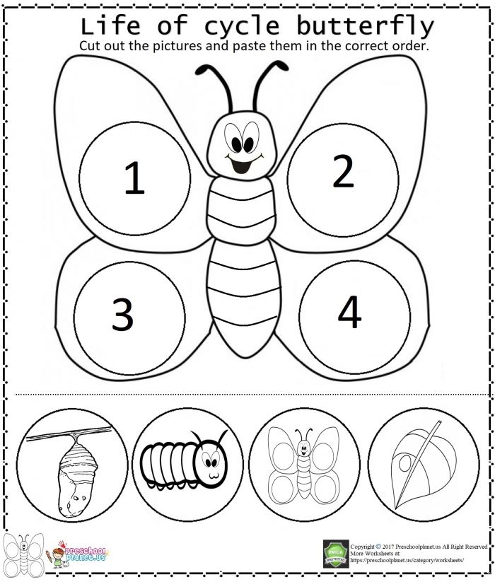 Free Printable Butterfly Worksheets For Kids