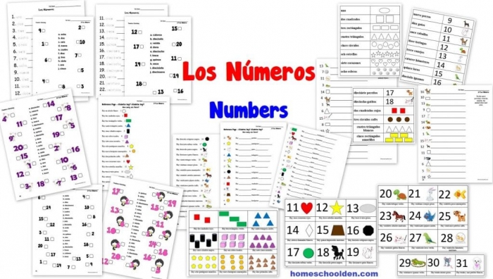 Los Nmeros  Free Spanish Numbers Worksheets