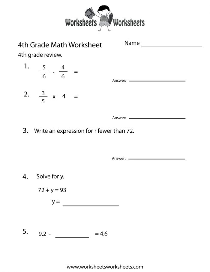 Math Worksheet  Fabulous Th Grade Fractions Worksheets Photo