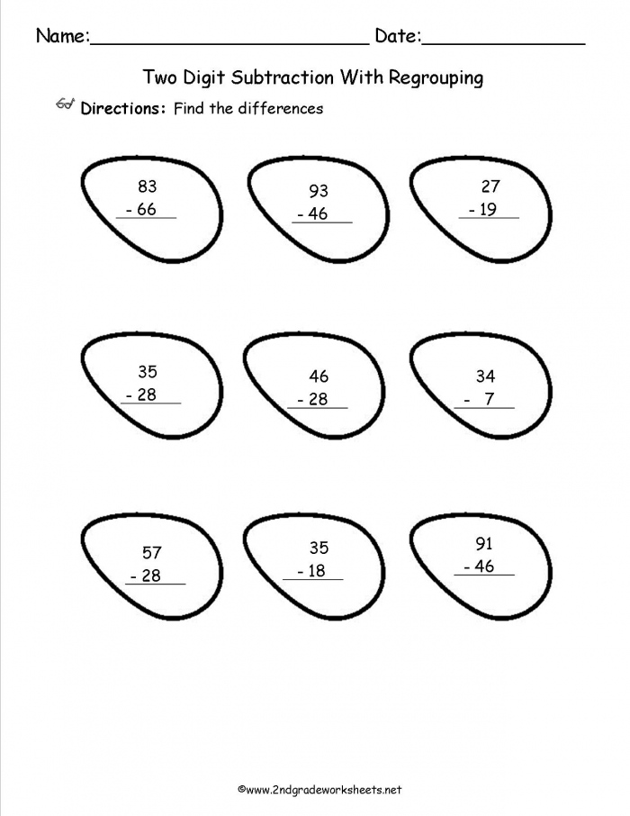 Math Worksheet  Subtraction With Regrouping Worksheets Nd Grade