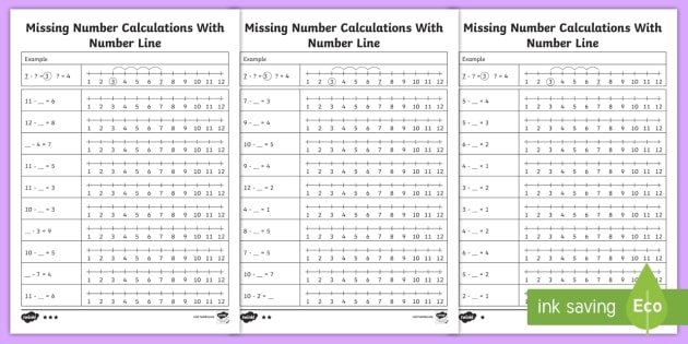 Missing Number Subtraction With Line Worksheet Worksheets Ks