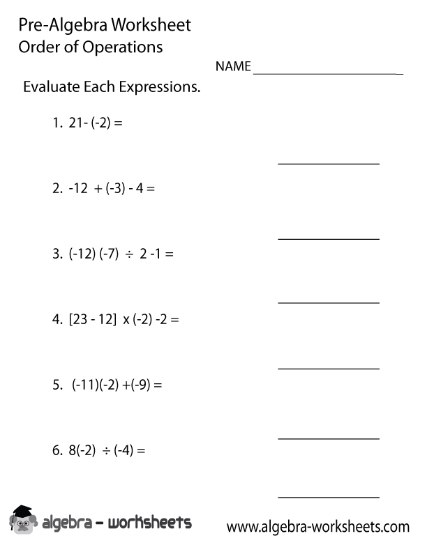 order of operations math problems with exponents