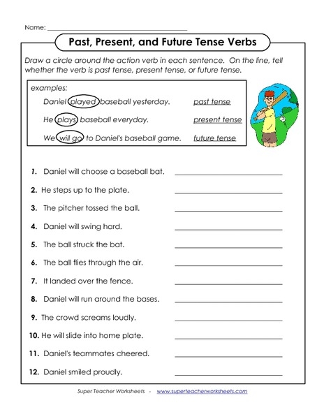 Past Present And Future Tense Verbs Worksheet For St Nd