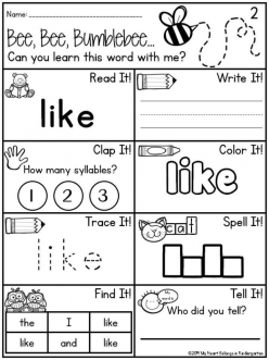 Learning Sight Words: “Like”