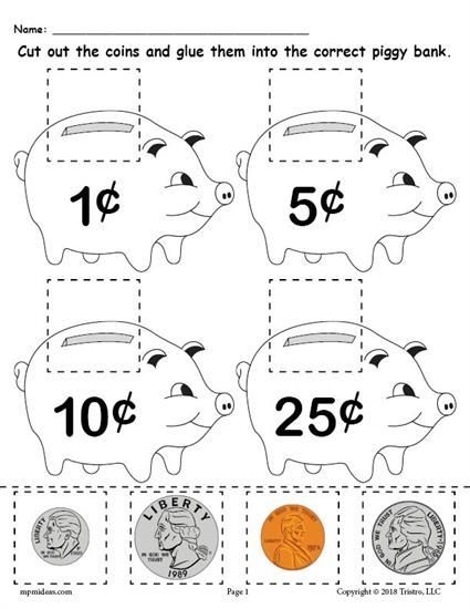 Printable Money Matching Worksheet With Coins
