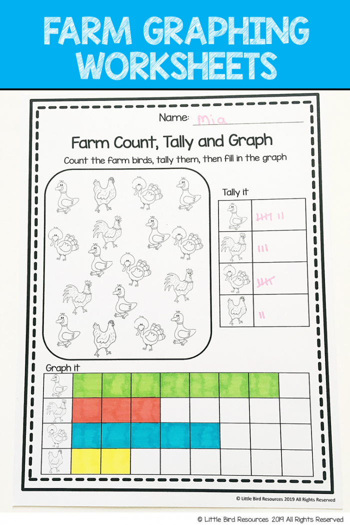 Roll   Graph Activity And Count   Graph Worksheets With Farm Theme