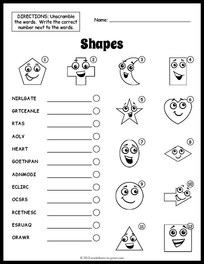 Shapes Vocabulary Worksheet