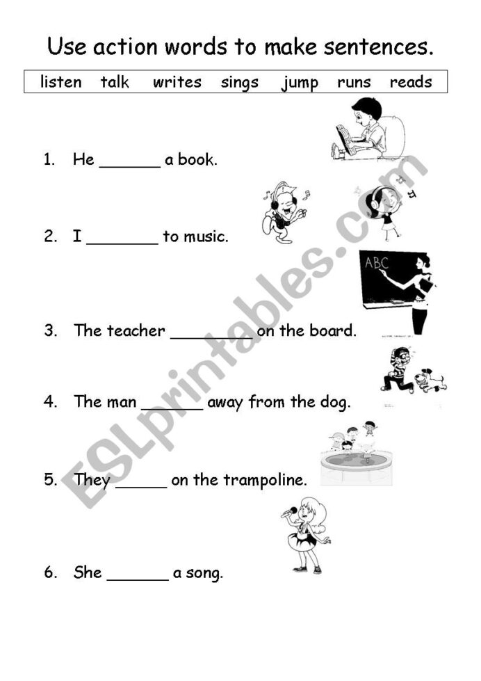 Simple Present Tense With Action Verbs Esl Worksheet By Helmut