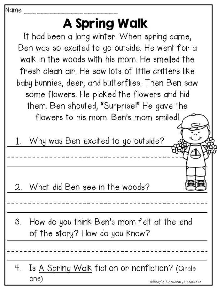 Reading Comprehension: What Do You Think? Worksheets | 99Worksheets