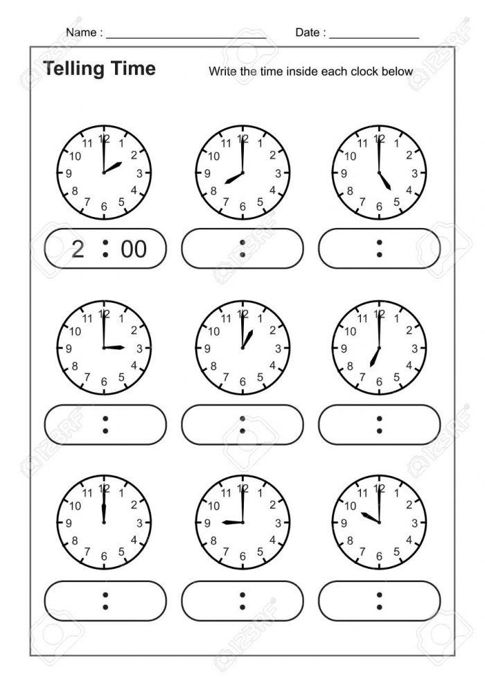 Telling Time Telling The Time Practice For Children Time