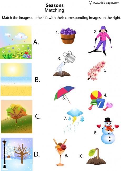 The Four Seasons Matching Worksheet