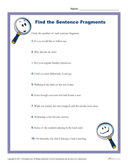 Find The Sentence Patterns Worksheets | 99Worksheets