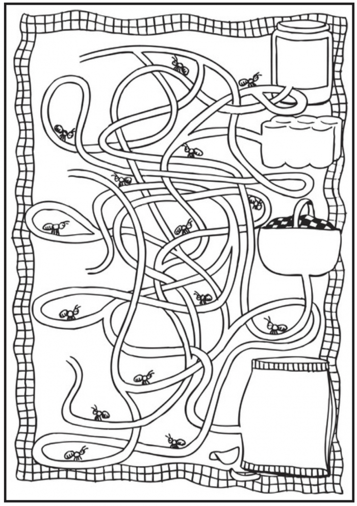 Worksheets  Printable Ant Maze Coloring Rocks Puzzle To Print Th