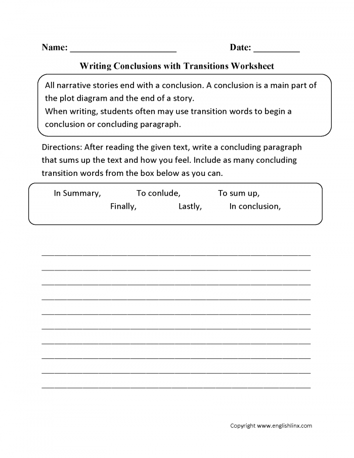 Practice Writing A Conclusion Worksheets 99Worksheets