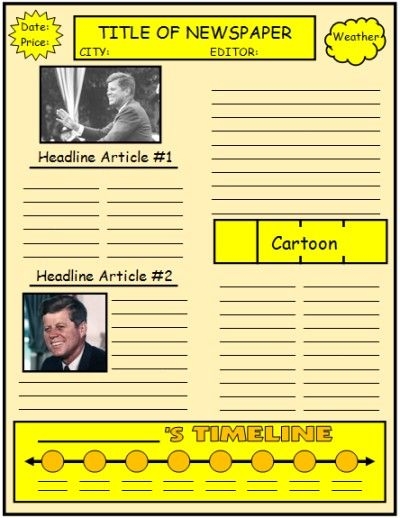 Biography Book Report Newspaper Templates  Worksheets  And