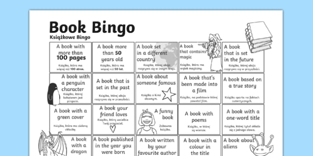 Book Bingo Worksheet  Worksheet Polish Translation