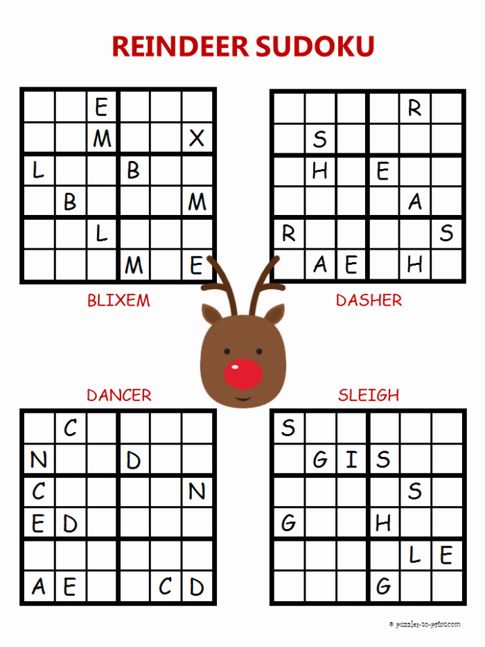 Christmas Sudoku Reindeer