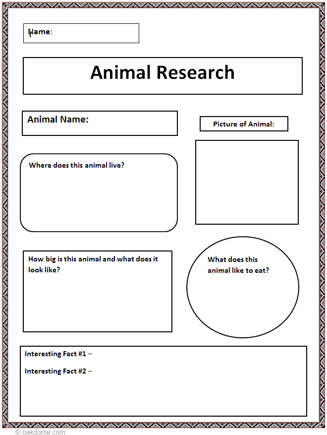 Common Core Animal Research Graphic Organizer