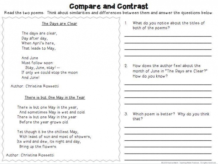 Compare And Contrast Activities