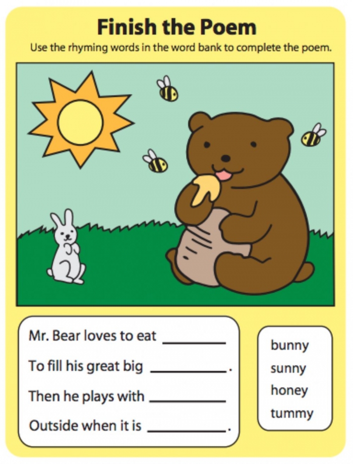 Complete The Poem Worksheet
