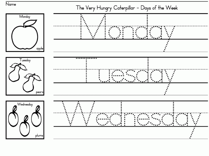 Days Of The Week Worksheets For Preschool And Kindergarten