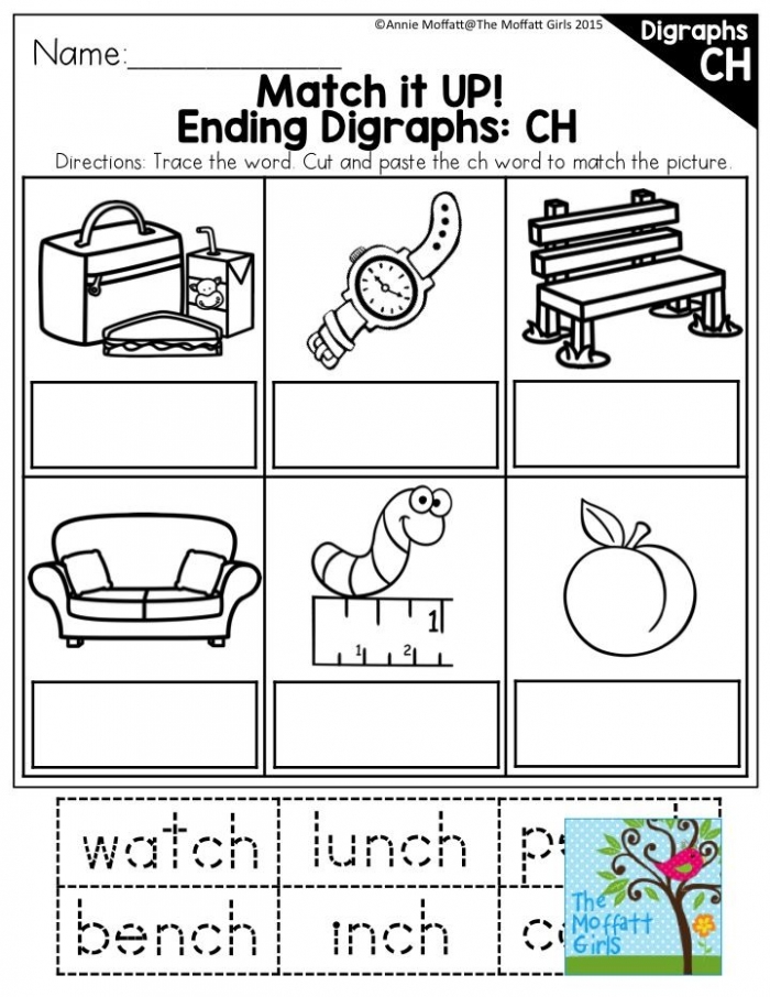 Digraphs Ch Words No Prep Packet