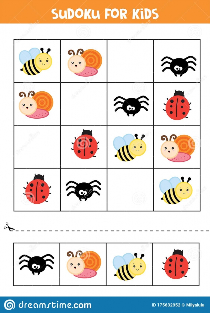 Educational Worksheet For Preschool Kids Sudoku For Kids With