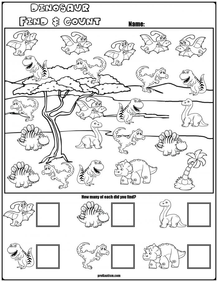 Find   Count Dinosaur Characters