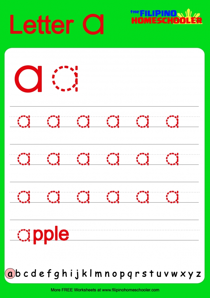 Free Lowercase Letter Tracing Worksheets  The Filipino Homeschooler