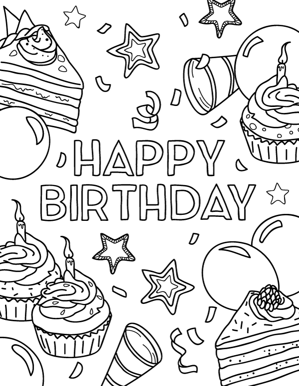 Free Printable Happy Birthday Coloring Page Download It At Https