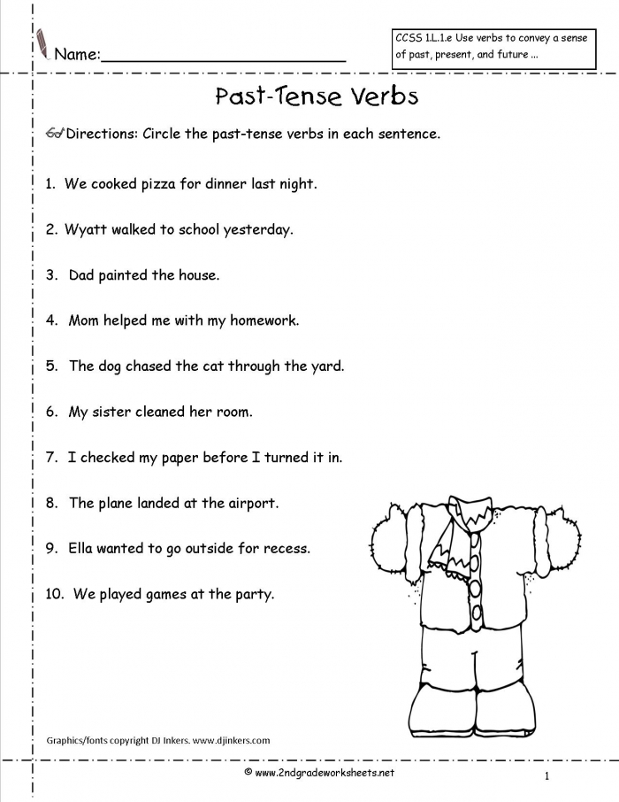 Past Tense Verbs Worksheets 99Worksheets