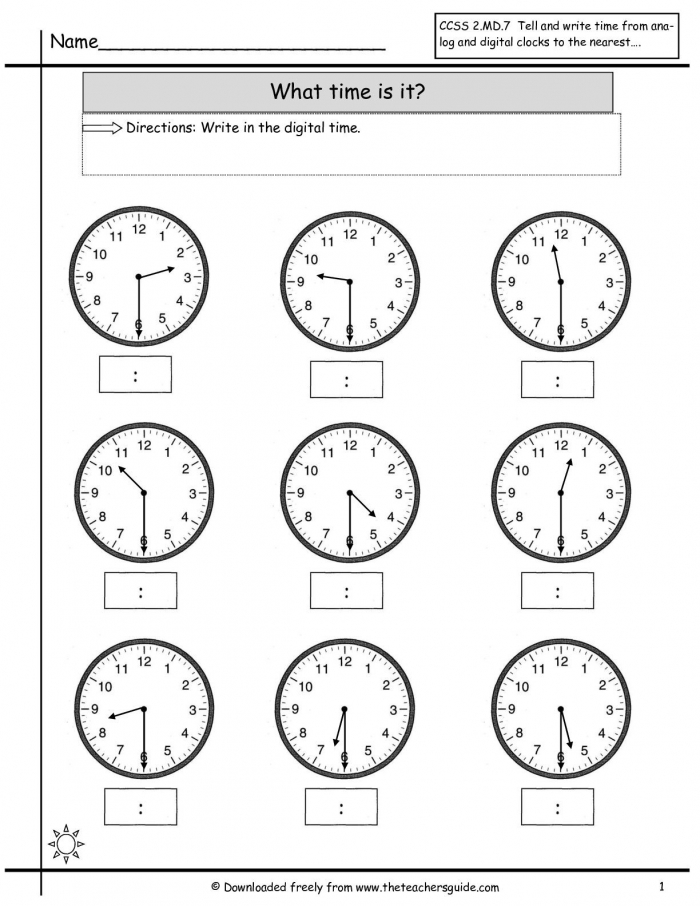 Hour And Half Hour Time Worksheets