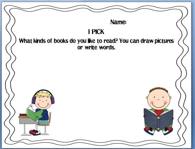 I Pick Worksheet