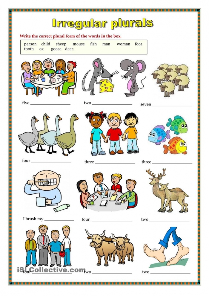 Plural Nouns Worksheets Islcollective