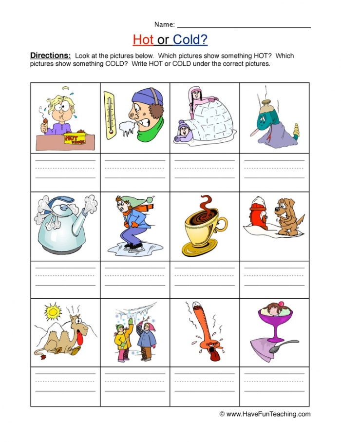 Is It Hot Or Cold Worksheet  Have Fun Teaching