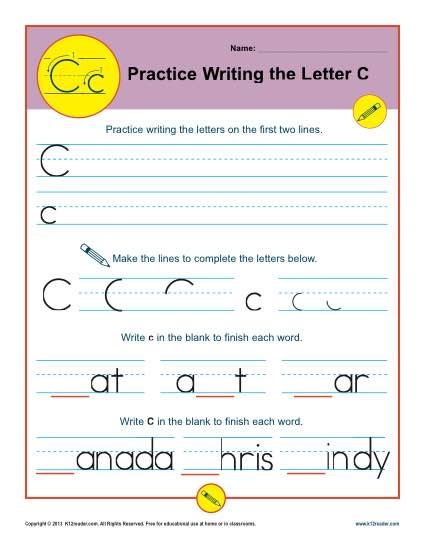 Letter C Worksheets